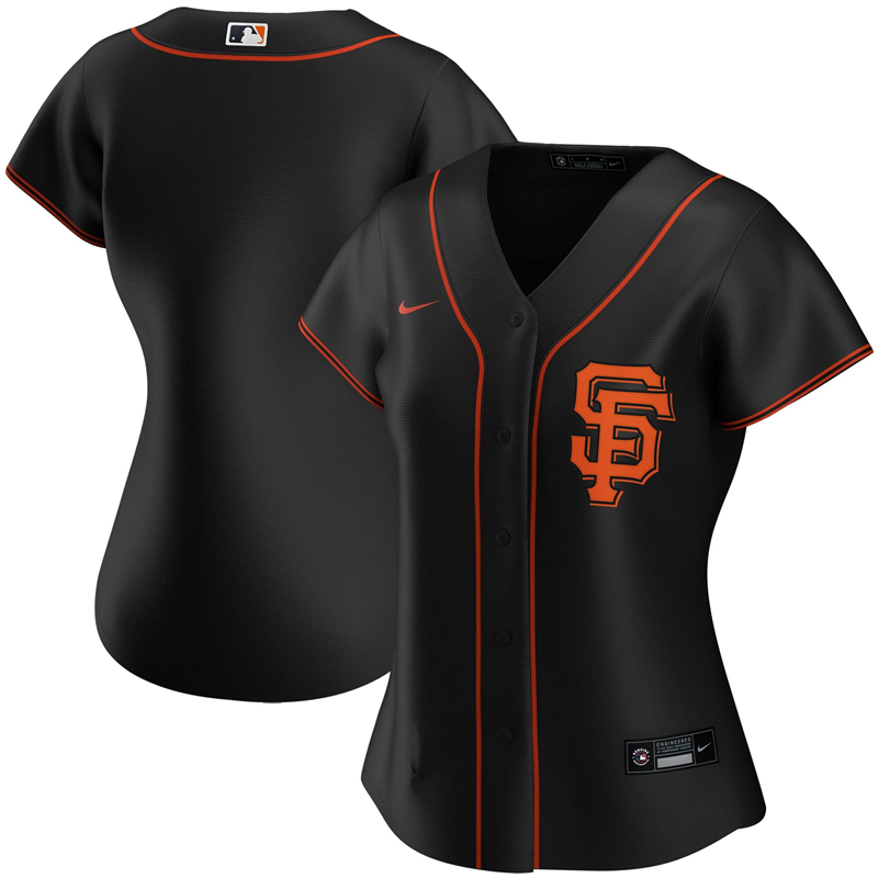 2020 MLB Women San Francisco Giants Nike Black Alternate 2020 Replica Team Jersey 1